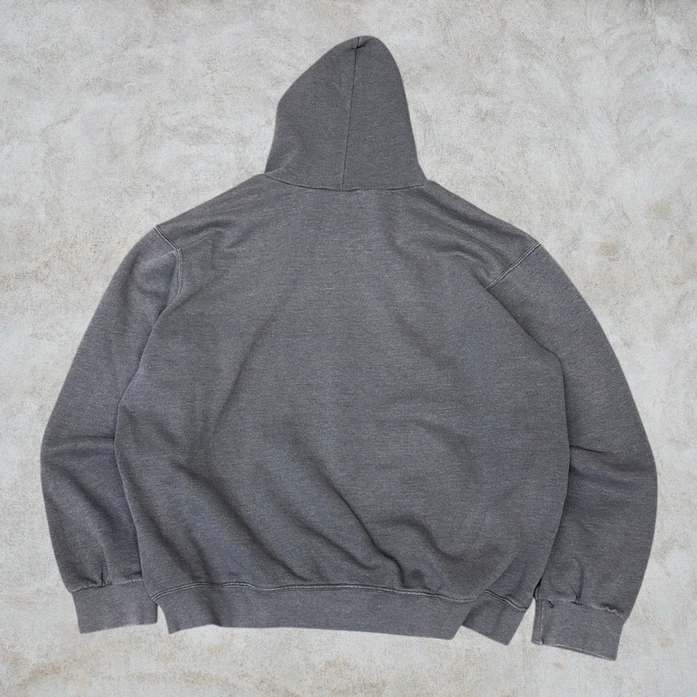 Vintage Nike Hoodie Mens XL Grey Faded Center Swoosh Check Travis Scott Y2K 90s